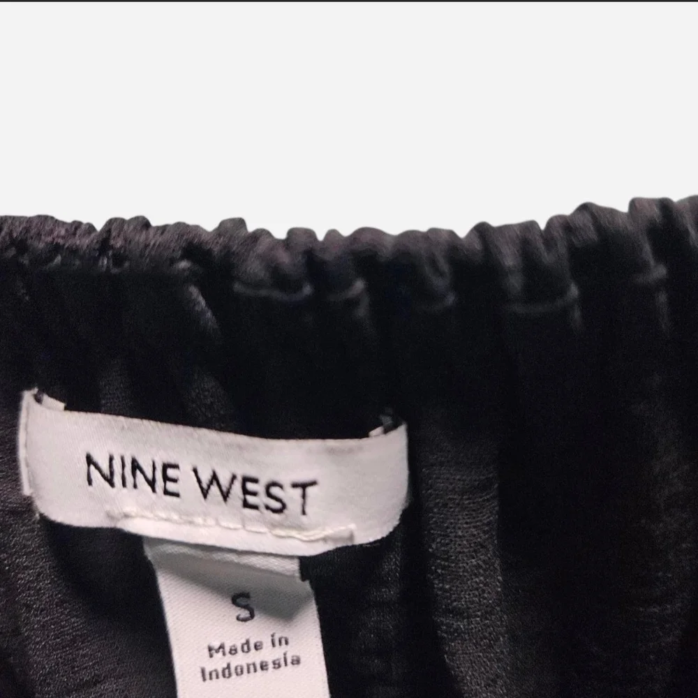 Nine West Charcoal Ruffle Off-Shoulder Blouse - Picture 3 of 4
